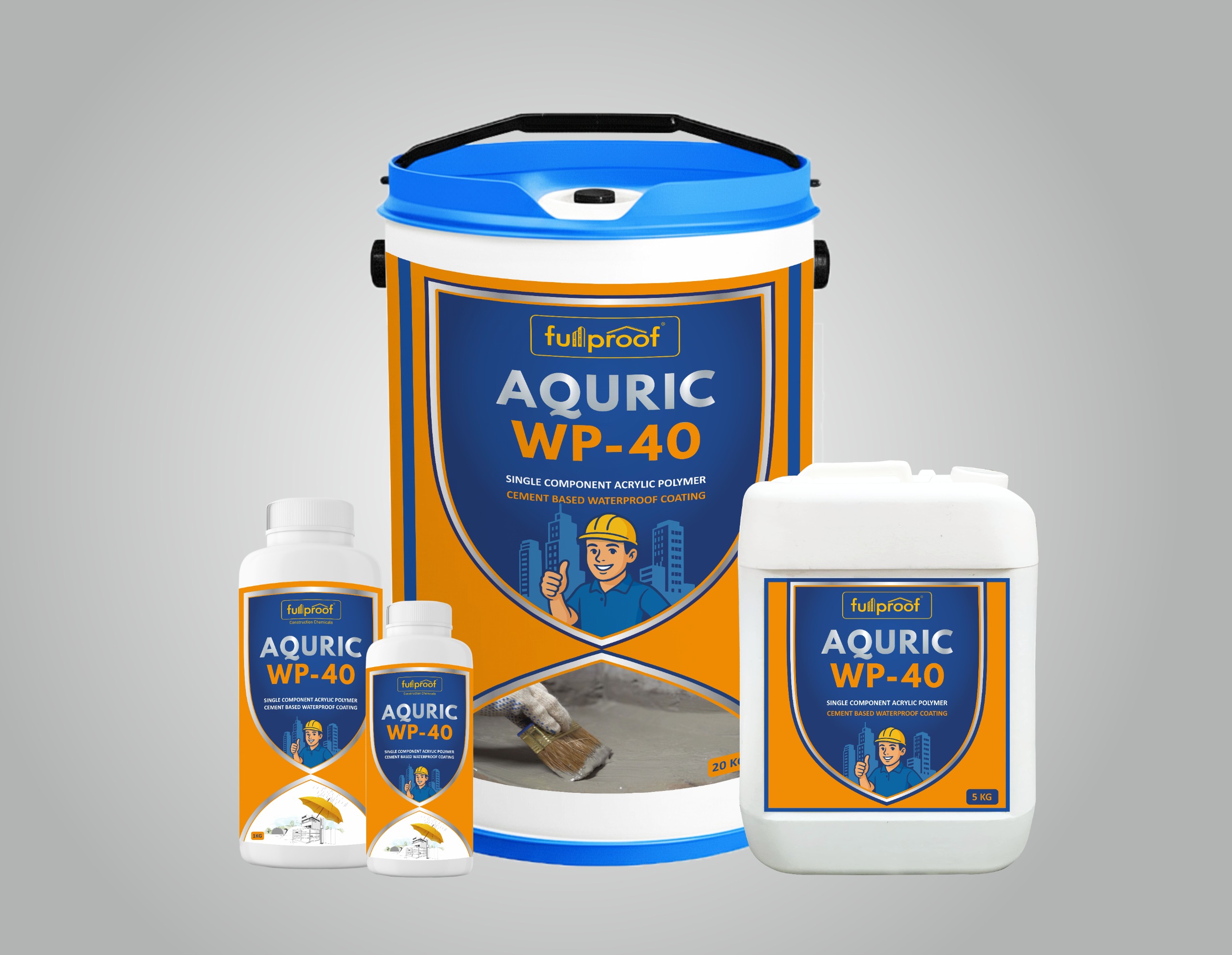 AQURIC WP-40 acrylic polymer waterproofing coating.